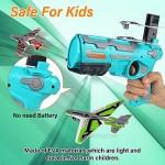 Airplane Launcher Toy Catapult Plane Gun Kids Outside Toys Flying Toy Auto-Launcher with 4Pcs Foam Glider Planes Bubble Catapult Airplanes Kit for Kids Outdoor Game Toys