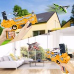 Airplane Toy Bubble Catapult Plane Toy Airplane Outdoor Toys for Kids Outdoor Toy with 4 Pcs Glider Foam Plane One-Click Ejection Model Airplane Shooting Launcher Toys for Kids Birthday Party