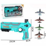 ANLEM Catapult Plane Toy Airplane Shooting Game Toy for Kids One-Click Ejection Model Foam Airplane with 4 Pcs Glider Airplane Launcher Fun Outdoor Indoor Sport Toys Gifts (Blue)