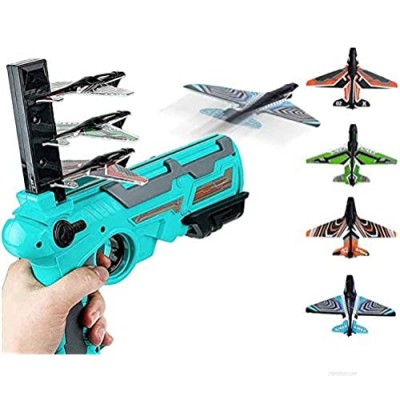 ANLEM Catapult Plane Toy Airplane  Shooting Game Toy for Kids  One-Click Ejection Model Foam Airplane with 4 Pcs Glider Airplane Launcher  Fun Outdoor Indoor Sport Toys Gifts (Blue)