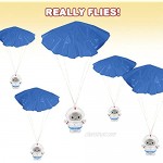 ArtCreativity Mini Astronaut Paratroopers with Parachutes Bulk Pack of 24 Durable Plastic Parachute Toys Playset Fun Parachute Party Favors Goodie Bag Fillers for Boys and Girls