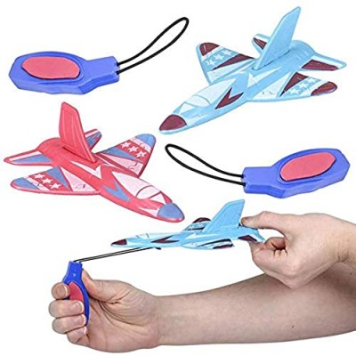ArtCreativity Sling Shot Foam Planes for Kids  Set of 12  Flying Airplane Toys for Kids  Outdoor Slingshot Fun  Aviation Birthday Party Favors  Goodie Bag Fillers  Prize Bin Toys for Boys and Girls