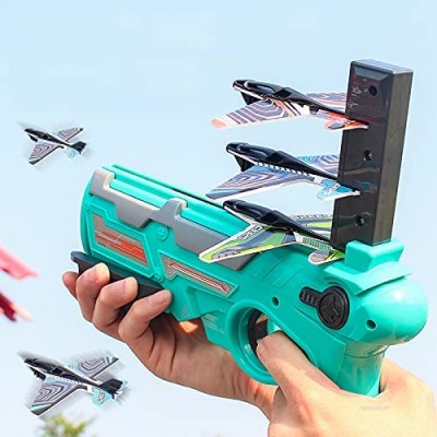 BETTINA Airplane Toys  Bubble Catapult Plane Toy Airplane with 4pcs Glider Foam Plane  Outdoor Toys Gifts for Kids Ages 3-8