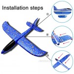 CREPRO 2 Pack Airplane Toys 13.5 inch Slingshot Plane with 3 Flight Mode Foam Airplanes Throwing Glider Airplane Toys for Outdoor Sports Toy ＆ Kids Toys Gift (Blue&Orange)