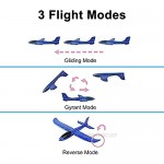CREPRO 2 Pack Airplane Toys 13.5 inch Slingshot Plane with 3 Flight Mode Foam Airplanes Throwing Glider Airplane Toys for Outdoor Sports Toy ＆ Kids Toys Gift (Blue&Orange)