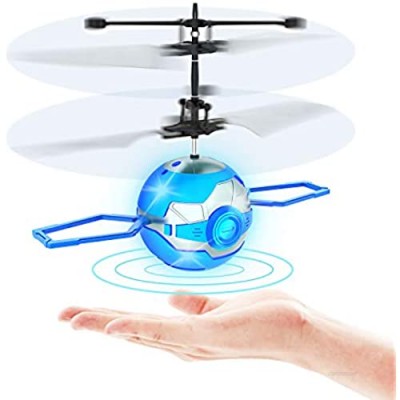 CUKU Flying Toy Ball Infrared Induction UFO RC Flying Toy Built-in LED Flying Drone Indoor and Outdoor Games UFO Flying Ball Toys for 6 7 8 9 10 Year Old Boys and Girls