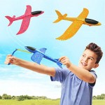 DC-BEAUTIFUL 3 Pack Upgrade 13.6 Airplane Toys Slingshot Plane 2 Flight Modes Throwing Foam Airplanes with Slingshot Launch Outdoor Sport Toy Party Favor Birthday Gift for Kids