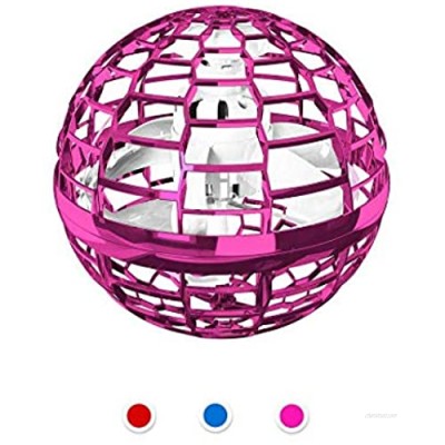 EFINNY Flying Drones for Kids or Adults  Induction Flying Ball Toys with Cool Light  Hand Operated Drone with Thrown’Go Multirotors (Pink(no Controller))