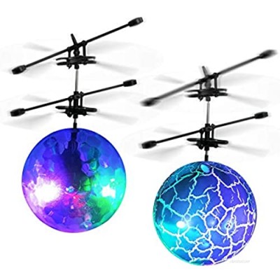 Flying Ball Toys  RC Toy for Kids Boys Rechargeable Light Up Ball Drone Infrared Induction Helicopter with Remote Controller for Indoor and Outdoor Games Girls Gifts for Teens 2 PCS
