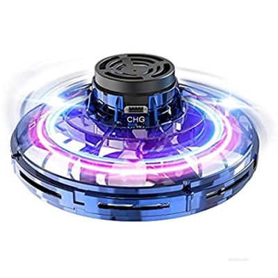 Flynova Flying Spinner Toy The Most Tricked-Out Flying Spinner Hand Operated Drones for Kids Or Adults-Scoot Hands Free Mini Drone Helicopter with 360° Rotating and Shinning Led Lights (Blue)