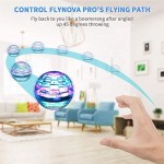 Flynova Pro Flying Toys Hand Operated Drones for Kids with Infrared Induction RC Magic Controller Indoor Helicopter Ball UFO with 360° Rotating and Shinning LED for Boys or Adult Gift(Blue)
