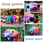 GAKINUNE 12ft 16ft 20ft Play Parachute for Kids Rainbow Umbrella Parachute with Handles Children Party Game Indoor Outdoor Playground Activities Cooperative Team Toy Age for 4+