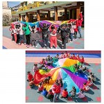 GAKINUNE 12ft 16ft 20ft Play Parachute for Kids Rainbow Umbrella Parachute with Handles Children Party Game Indoor Outdoor Playground Activities Cooperative Team Toy Age for 4+