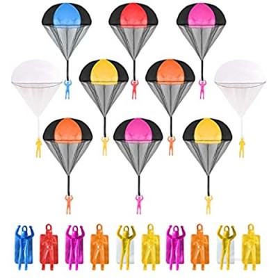 GALOPAR 10 pcs Parachute Toys for Kids  Tangle Free Throwing Parachute Man Without Battery Nor Assembly  Outdoor Flying Toys for Kids Gift in All Ages