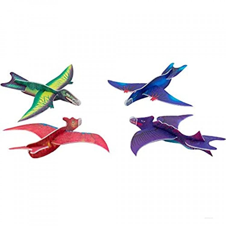 Giggle Time Prehistoric Gliders Assortment - (48) Pieces - Assorted Styles - for Kids Boys and Girls Party Favors Pinata Stuffers Children’s Gift Bags Carnival Prizes
