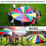 Gimilife 9ft Parachute for Kids Play Parachute 8 Handles Multicolored Parachute Toy Indoor Outdoor Kids Parachute Cooperative Games for Girl Boy Toddlers Birthday Gift(L)