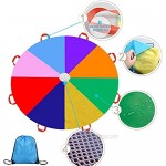 Gimilife 9ft Parachute for Kids Play Parachute 8 Handles Multicolored Parachute Toy Indoor Outdoor Kids Parachute Cooperative Games for Girl Boy Toddlers Birthday Gift(L)