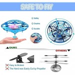HAAYOT Hand Operated Mini Drone for Kids Flying Toys with LED Lights Hand Free Aircraft with USB Rechargeable UFO Toys for Boys and Girls