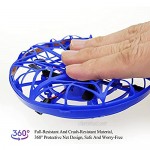 Hand Operated Drone for Kids or Adults Shinning Color LED Hands-Free Motion Sensor Mini Drone Hand -Controlled Flying Easy Indoor Small UFO Toy Flying Ball Drone Toy for Boys and Girls Blue