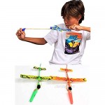 Hang Glider Flying Slingshot 3 Units Bundle Delta Plane Toy 9 Inch (1 Pack) Party Favors Supplies Outdoor Toy Game Play Foam Airplanes Prize Gifts Toys for Kids and Adults Flying Plane Game 2341-1A