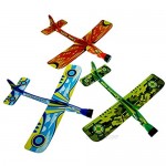 Hang Glider Flying Slingshot 3 Units Bundle Delta Plane Toy 9 Inch (1 Pack) Party Favors Supplies Outdoor Toy Game Play Foam Airplanes Prize Gifts Toys for Kids and Adults Flying Plane Game 2341-1A