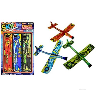 Hang Glider Flying Slingshot 3 Units Bundle Delta Plane Toy 9" Inch (1 Pack) Party Favors Supplies Outdoor Toy Game Play Foam Airplanes Prize Gifts Toys for Kids and Adults Flying Plane Game 2341-1A