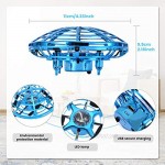 HAUSPROFI Flying Toys for Kids UFO Children's Toys with Hand Operated and Remote Control Mini RC Drone with 2 Speed Models for Birthday Gifts for Kids Boys Girls (Blue)