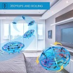 HAUSPROFI Flying Toys for Kids UFO Children's Toys with Hand Operated and Remote Control Mini RC Drone with 2 Speed Models for Birthday Gifts for Kids Boys Girls (Blue)