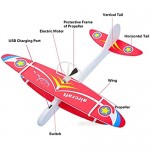 HONGKIT Outdoor Toys for Kids Ages 4-8 Airplane Toys for 5 Year Old Boys Foam Airplanes for 7 Year Old boy Gifts Outside Toys for Boys Age 4-12 Foam Planes Red Without LED