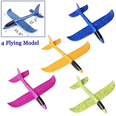 Inchoispace Gliders Foam Airplane Toy for Boys Girls Toddlers  4PCS Manual Throwing Model Flying Plane Aircraft Gift for Outdoor Sports Garden Yard Playing