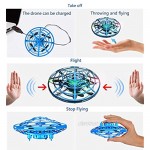 IOKUKI - Hand Operated Mini Drones for Kids & Adults with Shinning LED Lights Small Drone UFO Flying Ball Toys for 5-12 Years Old Boys/Girls Gifts (Blue)