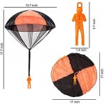 JOYIN 8 Pack 2 in 1 Parachute Toys for Kids Parachute Toy Set with Figures Glider Airplane Tangle Free Throwing Parachute Toy Hand Throw Flying Toys for Kids Outdoor Activity