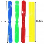 July miracle 10pcs Bamboo Dragonfly Hand Rub Plastic Propeller for Outdoor Toy Kids Gift Flying(Random Color)