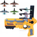 KOOLTI Bubble Catapult Plane Toy Airplane Foam Catapult Airplane Children's Outdoor Toy Hand-Thrown Gyro Pistol Launcher Glider Model Outdoor Sports Boy Toy（Yellow