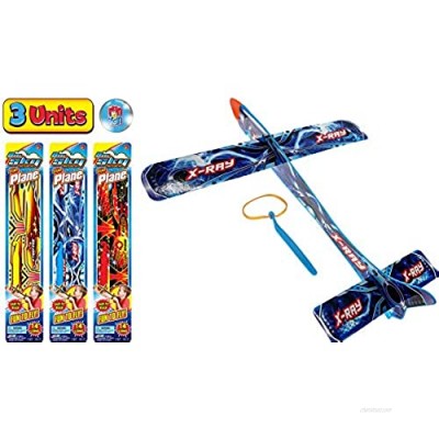 Large Hang Glider Flying Slingshot Delta Plane Toy 14" Inch (3 Packs) Party Favors Supplies Outdoor Toy Game Play Foam Airplanes Prize Gifts Toys for Kids and Adults Sling Flying Plane Game I 5816-3p