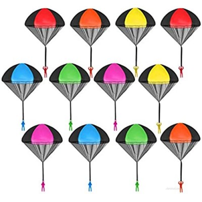 Lohoee Parachute Toy Tangle Free Throwing Toy Parachute Figures Hand Throw Soldiers Parachute Play Flying Outdoor Toys for Girls or Boys(12Pcs)