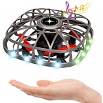 Mini Drone Flying Toy Hand Operated Drones for Kids or Adults -360 Degree Flip Stunt UFO Drone Helicopter with LED Lights & Music Easy Indoor Outdoor Flying Ball Drone Toys for Boys Girls 5-12 Year Old