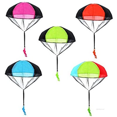Novsix Throw Soldiers Parachute Toy 5 Pack  Airdrop Paratroopers Toy  Outdoor Flying Toys  for Kids Toss It Up and Watching Landing