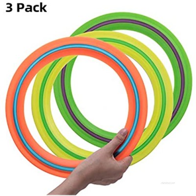 OUOnDAD Flying Disc Toys for Kids Adults 11 inch Flying Ring  3 Pack Beach Backyard Sports Play Discs Soft Flying Discs-Best Sport Outdoor Toy Gift for 3 4 5 6 7 8 9 10 Year Old Boys Girls Family