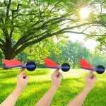 Pulley Airplane Toys Throwing Foam Plane Gyro-Wheel stabilized Glider Children's Flying Toy Taxiing Plane 3 4 5 6 7 8 9-Year-Old Boy and Girl Holiday Birthday Gift Outdoor Park and Beach Toys