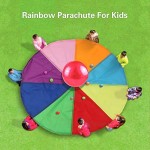 QIUXQIU Rainbow Umbrella Parachute Kids Hit Hamster Play Game Parachute for Indoor Outdoor Games Exercise Toy（New） (6.5foot Umbrella)
