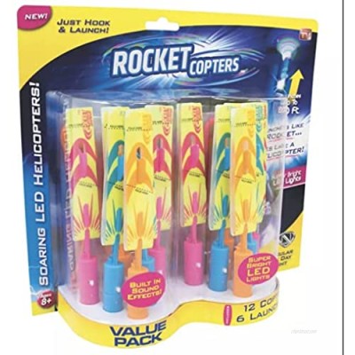 Rocket Copter The Amazing Slingshot LED Helicopters 2pk - As Seen on TV