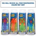 Thin Air Brands Flashing Light-Up Parachute Toy Tangle Free with Paratrooper Assorted Colors 4 Pack Bundle Batteries Included for Kids Ages 3 +