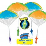 Thin Air Brands Flashing Light-Up Parachute Toy Tangle Free with Paratrooper Assorted Colors 4 Pack Bundle Batteries Included for Kids Ages 3 +