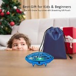 UFO Drone Hand Operated Drone for Kids Children Toys Mini UFO Drone Flying Ball Toy Gifts for Boys and Girls Drone 5 6 7 8 9 10 Years Old Kids Indoor Drone with Gift Bag (Blue)