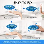 UFO Drone Hand Operated Drone for Kids Children Toys Mini UFO Drone Flying Ball Toy Gifts for Boys and Girls Drone 5 6 7 8 9 10 Years Old Kids Indoor Drone with Gift Bag (Blue)