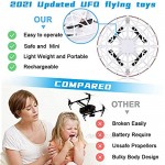 WEHVKEI Mini Flying Toys for Kids and Adults Hand Operated Mini Drone with Infrared Sensor 360° Rotating and LED Lights Easy Indoor Outdoor Flying Ball Toys for Boys Girls