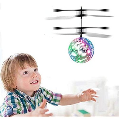 WEKITY Flying Ball Toys  Infrared Induction RC Drone Helicopter Ball Built-in LED Light Disco Rechargeable Light Up Ball Drone Colorful Flying Toy for Indoor Outdoor Games Gifts for Kids (Flying Ball)