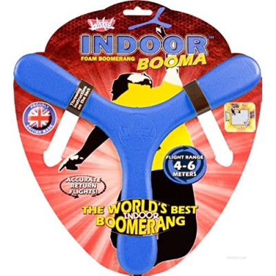 Wicked Indoor Booma - Blue. The World's Best Indoor Boomerang. Special "Memorang" Safe Foam Boomerang For Kids & Adults To Play Safe At Home / Backyards.