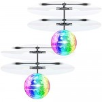 YEZI Flying Ball Toys Two Pcs RC Toy for Kids Boys Girls Gifts Rechargeable Light Up Ball Drone Infrared Induction Helicopter with Remote Controller for Indoor and Outdoor